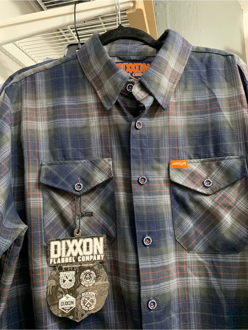 DIXXON Flannel Company Long Sleeve Shirt Aero Precision Blue Green Plaid XL